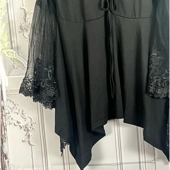Sold Ladies bohemian Black long sleeve lace tunic blouse size xL - Picture 7 of 8